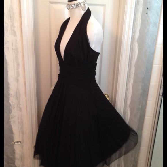 NWT Mixit Black Mesh Halter Dress Wm Sz-6 - Picture 4 of 4