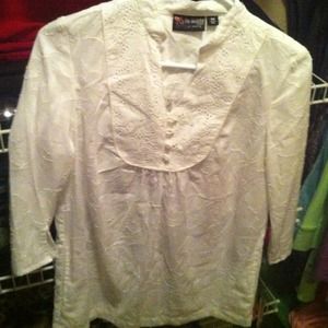 White eyelet tunic
