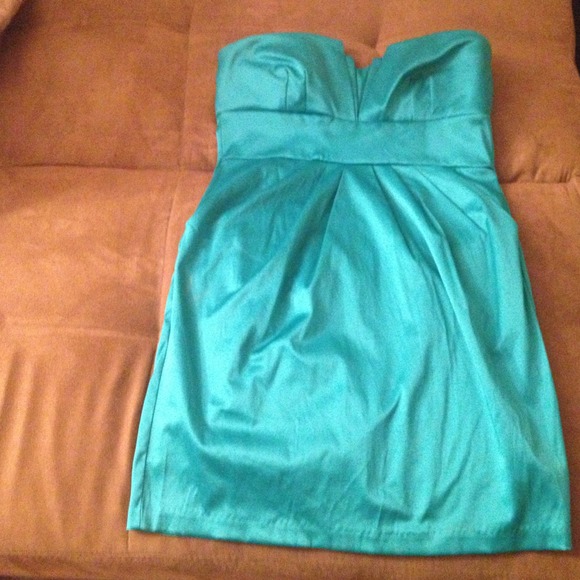 Turquoise Cocktail Dress with Pockets
