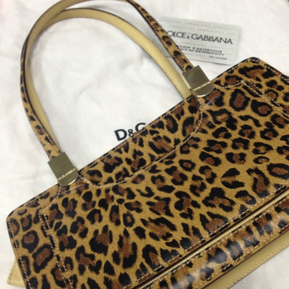 Vintage Dolce & Gabbana leopard print handbag