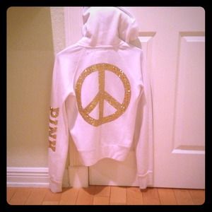 NEVER USED! Pink Zipper Up Peace Jacket!