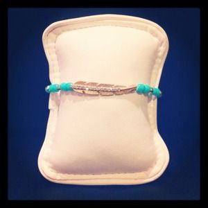 Gold Pave Feather Bracelet