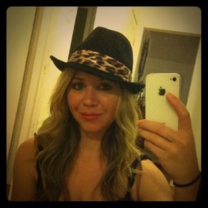 Express brand felt fedora with leopard band