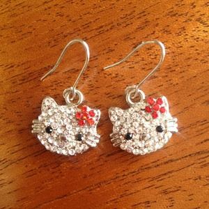 Sterling Silver Hello Kitty Earrings