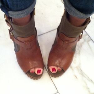 Tory Burch Shoes - Open Toe Booties w/Lug Sole Tory Burch Shoes - Open Toe Booties w/Lug Sole