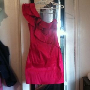 Fushia off the shoulder dress