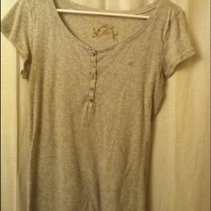 Grey short sleeved button down