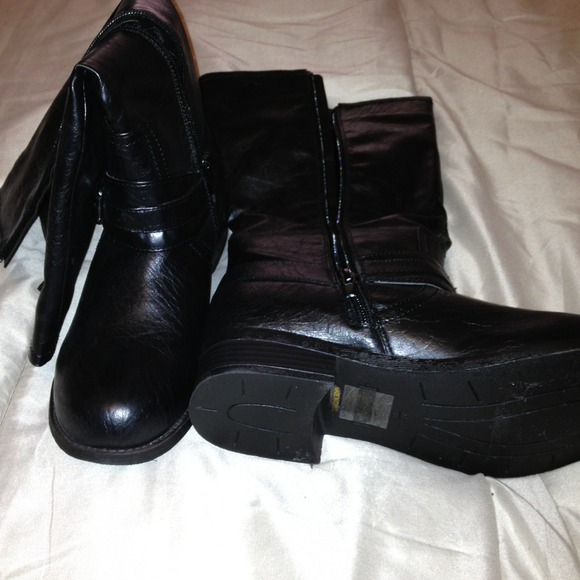 Black zip up boots