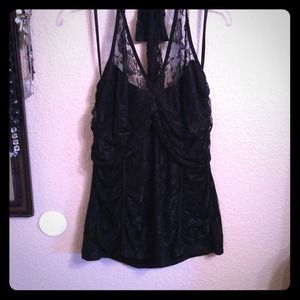 Black lace halter plus size 2; good condition.