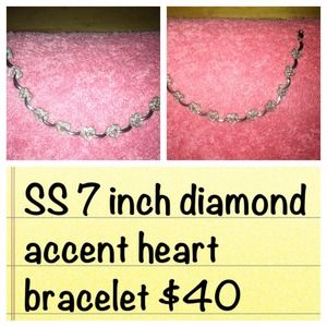 diamond accent bracelet and heart dangle bracelet