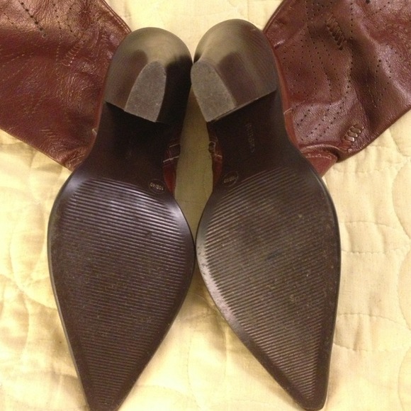 REDUCED..Brown leather cowboy dress boots - Picture 2 of 4