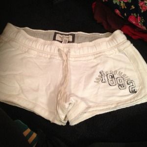 White Abercrombie lounge shorts