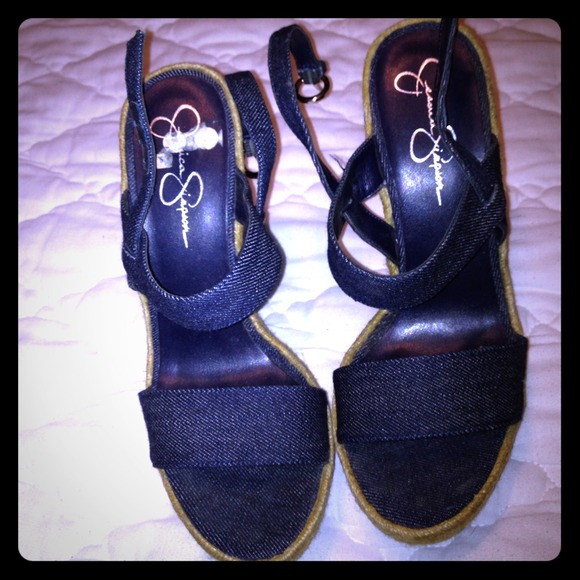 Jessica Simpson jean sandals.