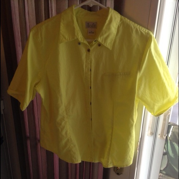 LOFT Tops - Bright yellow button down shirt