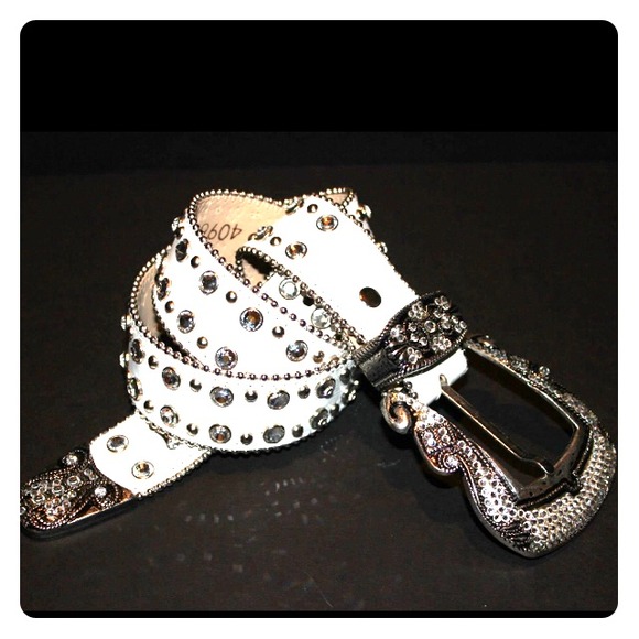 Swarovski leather belt