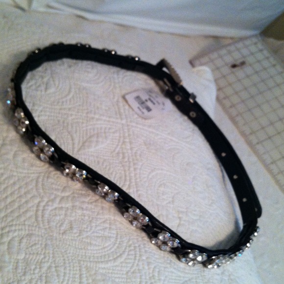 Ruosso Rhinestone & Leather Belt - Picture 3 of 4