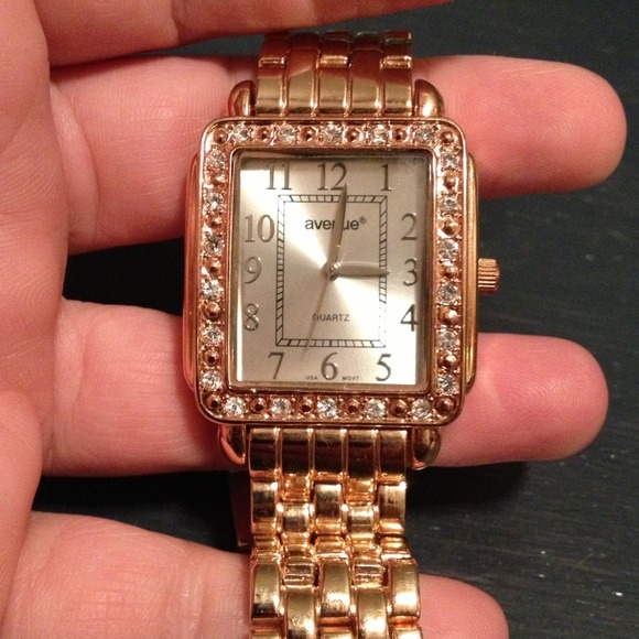 Rose Gold square & pink crystal Guess watch