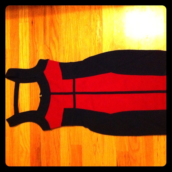BNWT bebe bondage dress size xs red/black