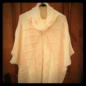 NWT white cowl neck 3/4 arm sweater
