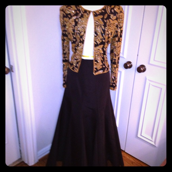 Reserved🍄Rhinestone Sequence Black Gold Jacket