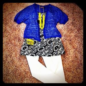 Black&White Abstract pattern dress: Sz. Small