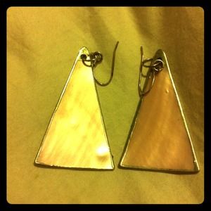 Pink triangle earings