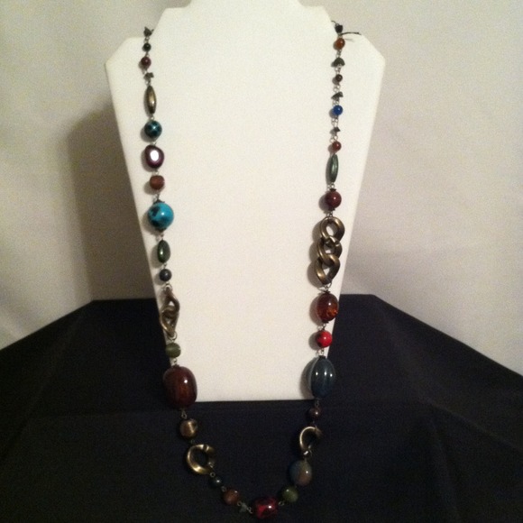 18" Fall Colors Beads Necklace