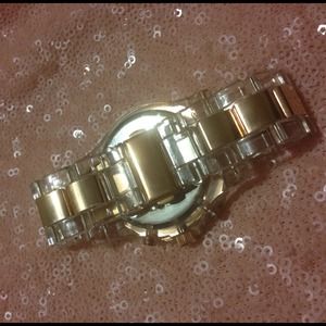 Geneva Accessories - CZ Encircled Clear & Rose Gold Chronograph Watch Geneva Accessories - CZ Encircled Clear & Rose Gold Chronograph Watch