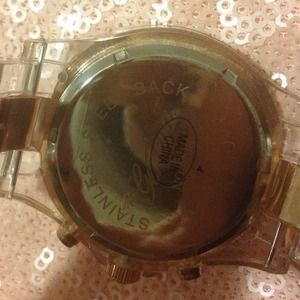 Geneva Accessories - CZ Encircled Clear & Rose Gold Chronograph Watch Geneva Accessories - CZ Encircled Clear & Rose Gold Chronograph Watch