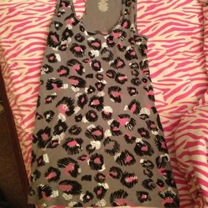 Pink white black leopard tank xl