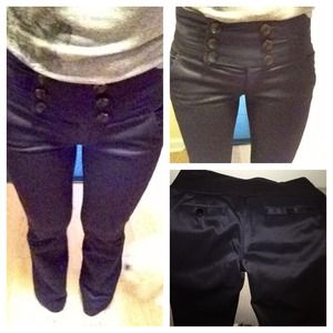 Black satin finish pant