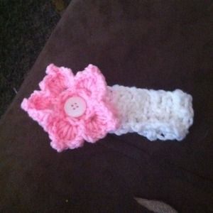 Crocheted Headband with Poinsettia  Flower