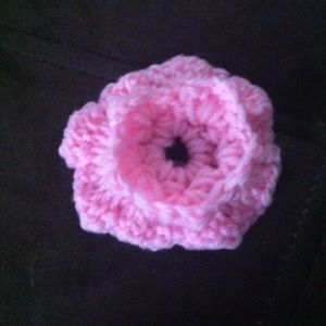 Two tier rounded petal crocheted flower
