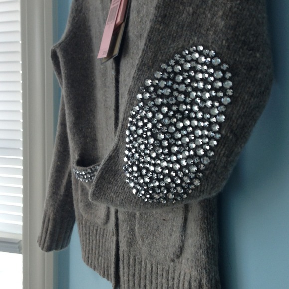 Reduced!NWT Juicy Couture Tweed Cardigan w Crystal - Picture 3 of 4