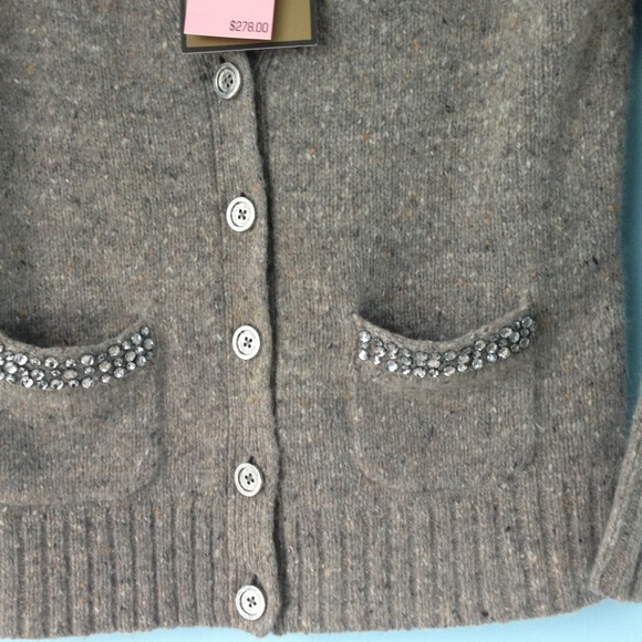 Reduced!NWT Juicy Couture Tweed Cardigan w Crystal - Picture 4 of 4