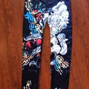 Ed Hardy Inspired knit Leggings