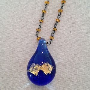 ❌❌SOLD❌❌🌀Blue glass charm necklace🌀