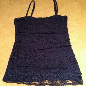 Rue 21 crochet blue tank