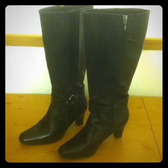 Black knee high boots