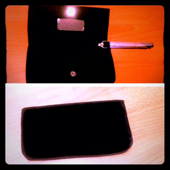 Velour black clutch/wristlet