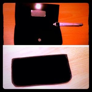 Velour black clutch/wristlet