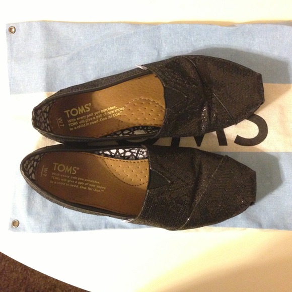 Sparkly Black TOMS