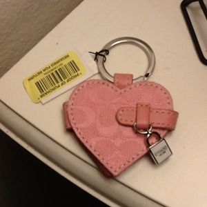 Coach Heart-Shaped Picture Keychain NWT