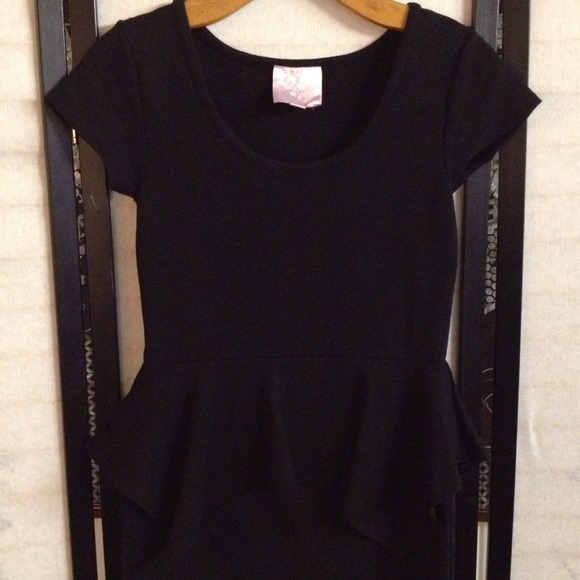 ROMEO & JULIET COUTURE Black Sheath Peplum Dress M - Picture 3 of 3