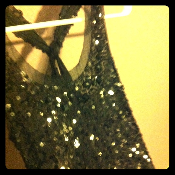 Snazzy see-through black top with sparkly sequins