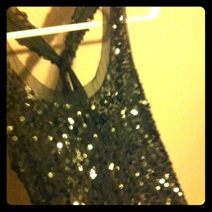 Snazzy see-through black top with sparkly sequins