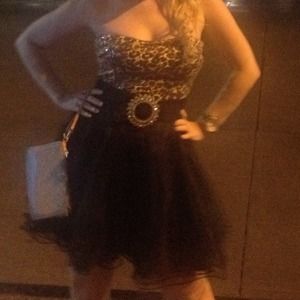 ❤Gorgeous Leopard&Tole Cocktail Dress❤