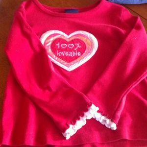 Girls red long sleeves shirt 4t