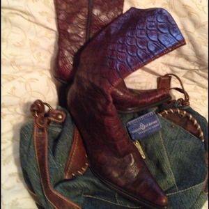 "Nine West" Chocolate Western/Cowboy boot