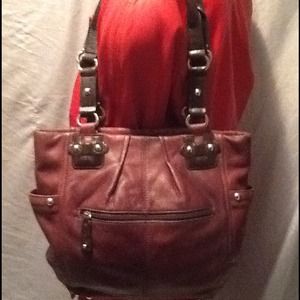 Reduced♨Burgundy Leather Tignanello Shoulder Bag